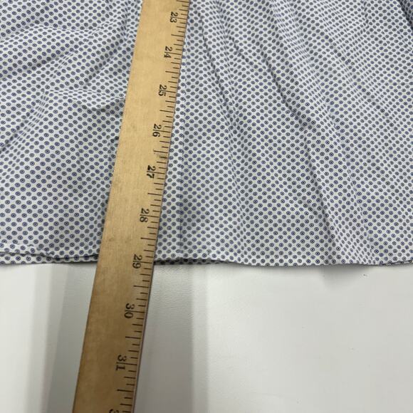 Ted Baker Shirt Mens Medium 15.5 32/33 Blue White Printed Button Down Endurance - Picture 8 of 13